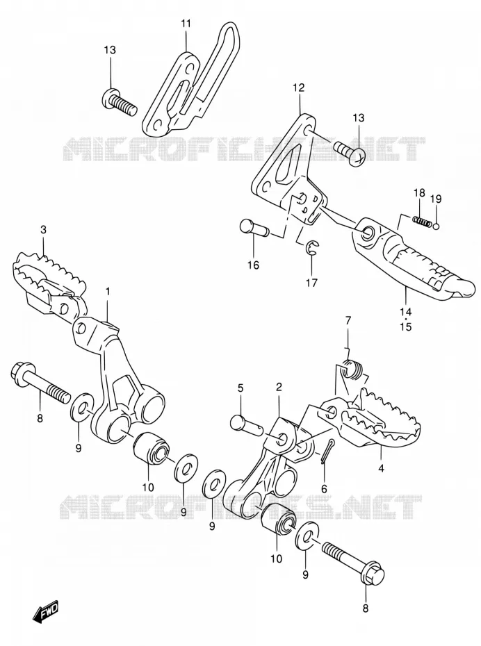 REPOSE PIED Suzuki MOTO 650 DR 2004  DR650SE K4 (E03,E28,E33)