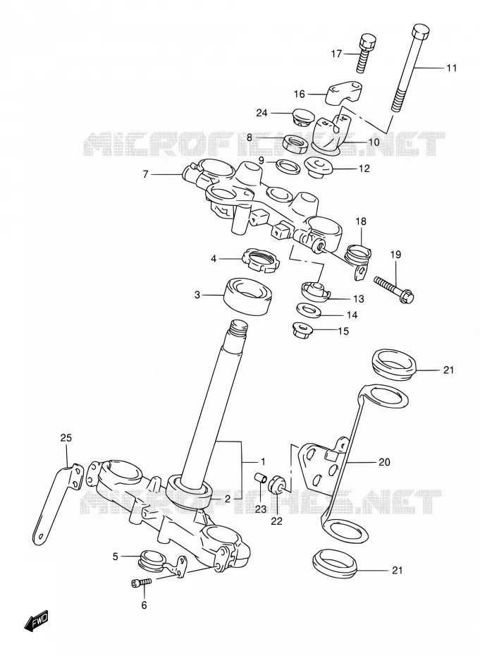 COLONNE DE DIRECTION Suzuki MOTO 650 DR 2004  DR650SEK4(E24)