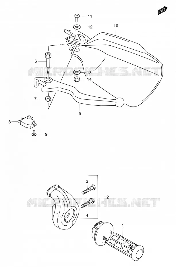 LEVIER DROIT Suzuki MOTO 650 DR 2004  DR650SEK4(E24)