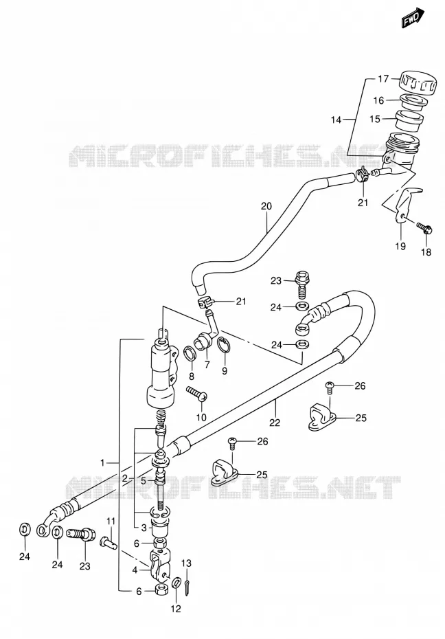 MAITRE CYLINDRE ARRIERE Suzuki MOTO 650 DR 2005  DR650SE K5 (E03,E28,E33)