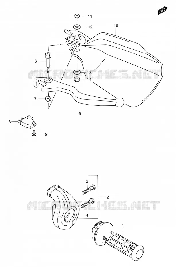LEVIER DROIT Suzuki MOTO 650 DR 2005  DR650SEK5(E24)