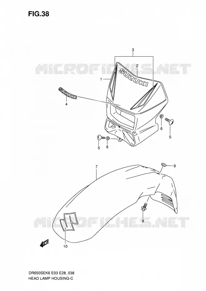 BOL DE PHARE (MODEL K6/K7/K8) Suzuki MOTO 650 DR 2007  DR650SE K7 (E03,E28,E33)
