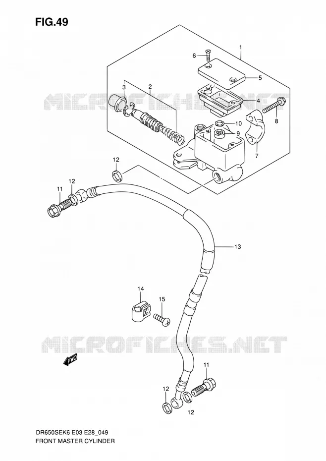 MAITRE CYLINDRE AVANT Suzuki MOTO 650 DR 2008  DR650SE K8 (E03,E28,E33)
