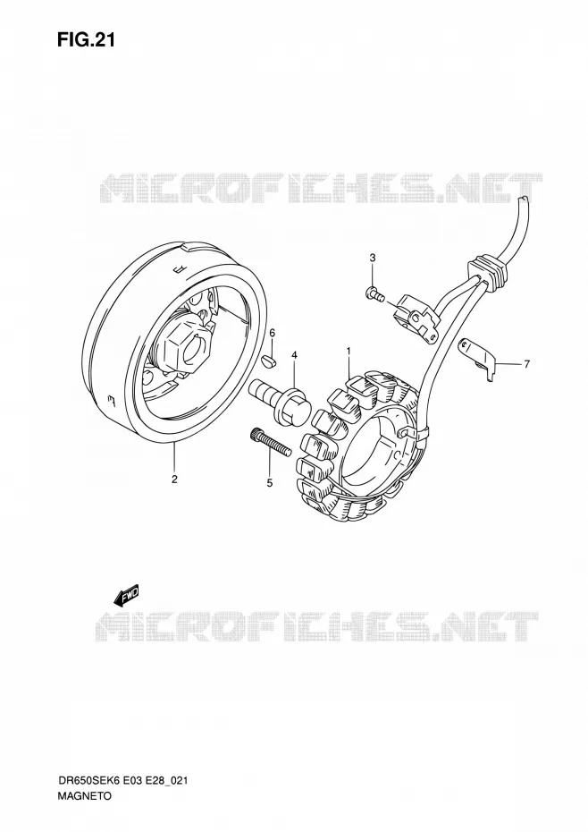 ALLUMAGE ROTOR - STATOR Suzuki MOTO 650 DR 2009  DR650SE K9 (E03,E28,E33)
