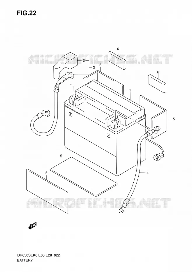 BATTERIE Suzuki MOTO 650 DR 2009  DR650SE K9 (E03,E28,E33)