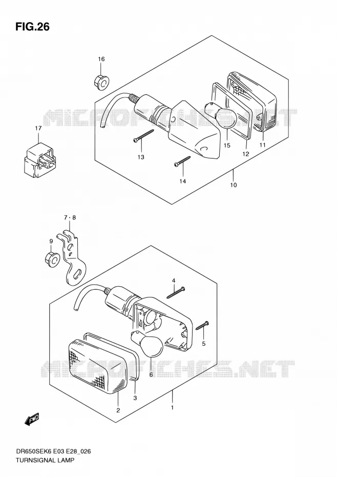 CLIGNOTANTS Suzuki MOTO 650 DR 2009  DR650SE K9 (E03,E28,E33)