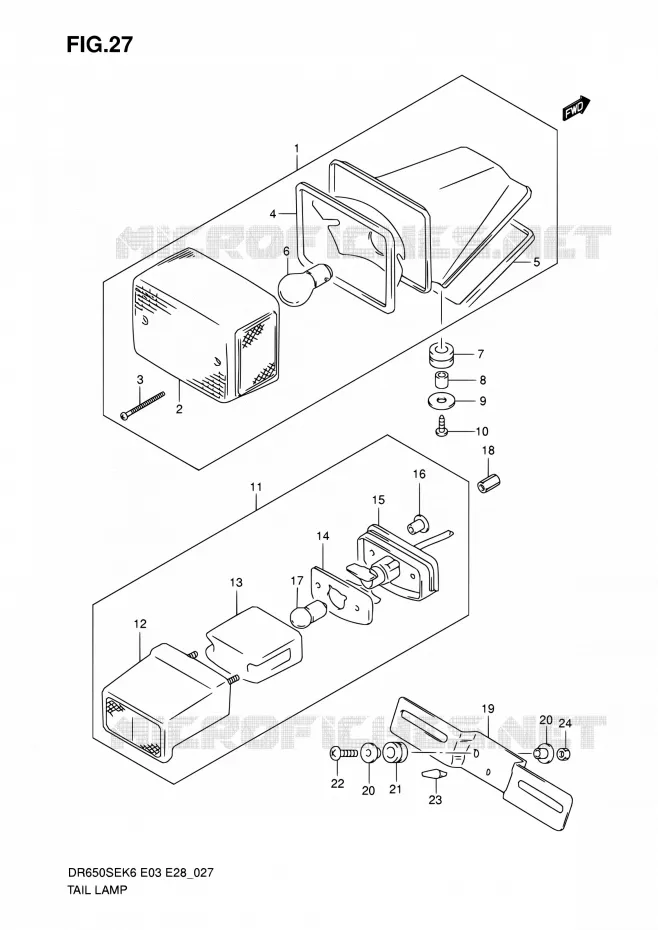 FEU ARRIERE Suzuki MOTO 650 DR 2009  DR650SE K9 (E03,E28,E33)
