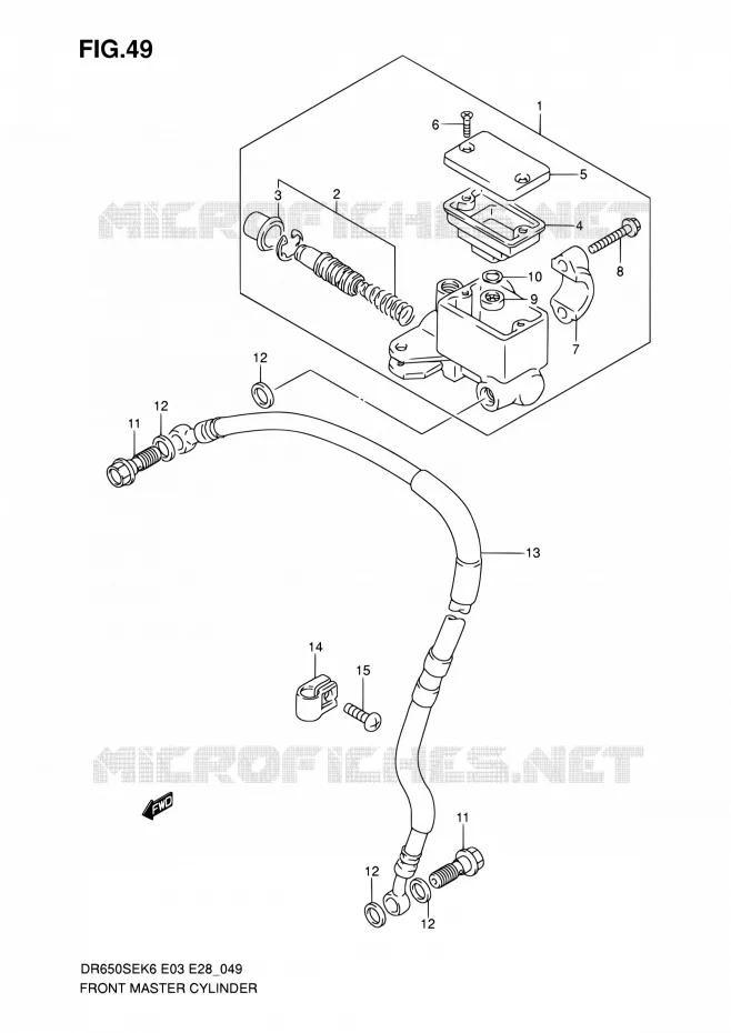 MAITRE CYLINDRE AVANT Suzuki MOTO 650 DR 2009  DR650SE K9 (E03,E28,E33)