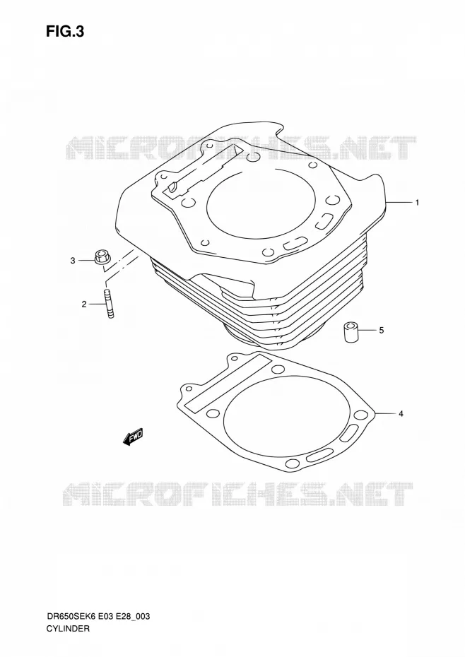 CYLINDRE Suzuki MOTO 650 DR 2010  DR650SE L0 (E03,E28,E33)
