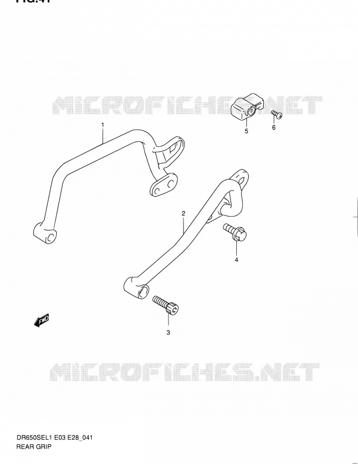 POIGNEE ARRIERE Suzuki MOTO 650 DR 2011  DR650SE L1 (E03,E28,E33)