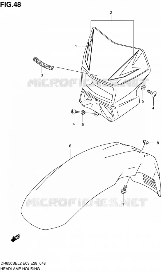 BOL DE PHARE Suzuki MOTO 650 DR 2012  DR650SE L2 (E03,E28,E33)