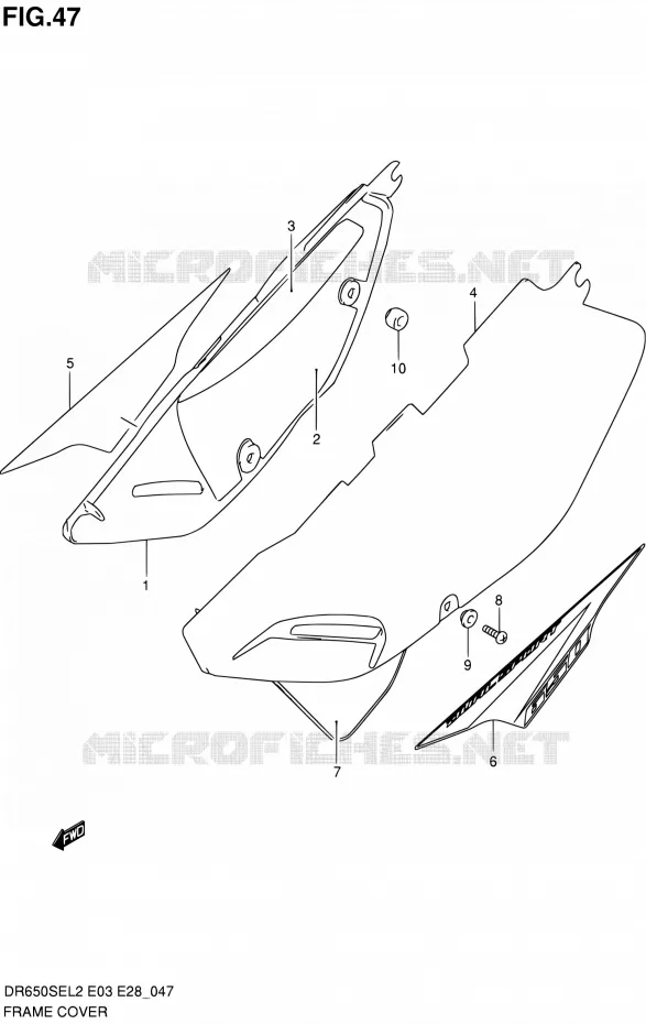 CARENAGES ARRIERE Suzuki MOTO 650 DR 2012  DR650SE L2 (E03,E28,E33)