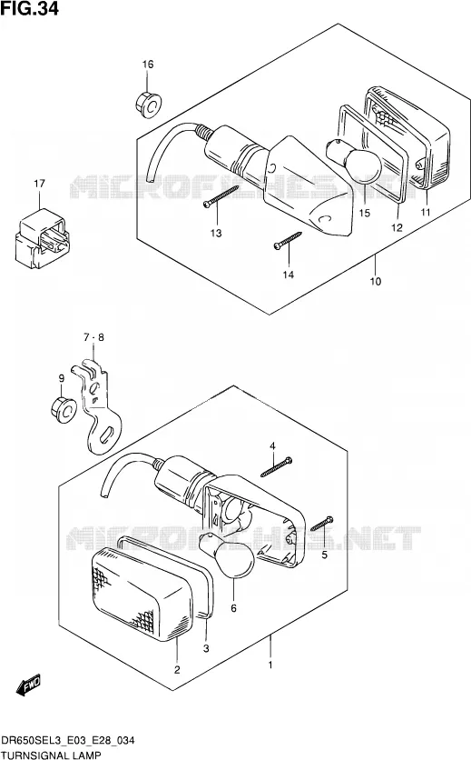 CLIGNOTANTS Suzuki MOTO 650 DR 2013  DR650SE L3 (E03,E28,E33)