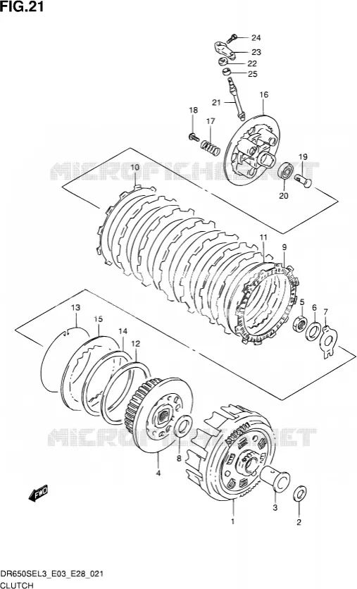 EMBRAYAGE Suzuki MOTO 650 DR 2013  DR650SE L3 (E03,E28,E33)