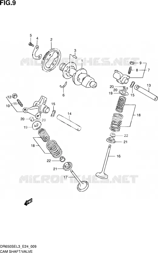 ARBRE A CAMES - VALVE Suzuki MOTO 650 DR 2013  DR650SE L3 (E24)