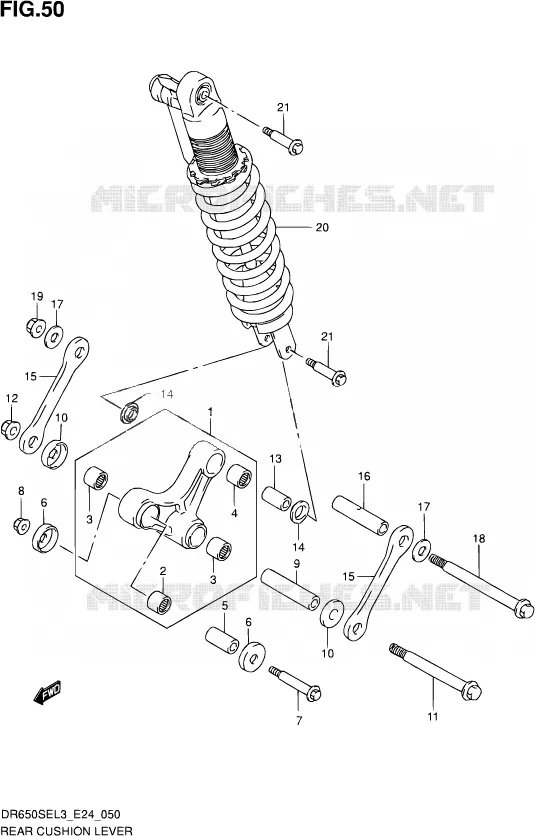 BIELLETTE D'AMORTISSEUR Suzuki MOTO 650 DR 2013  DR650SE L3 (E24)