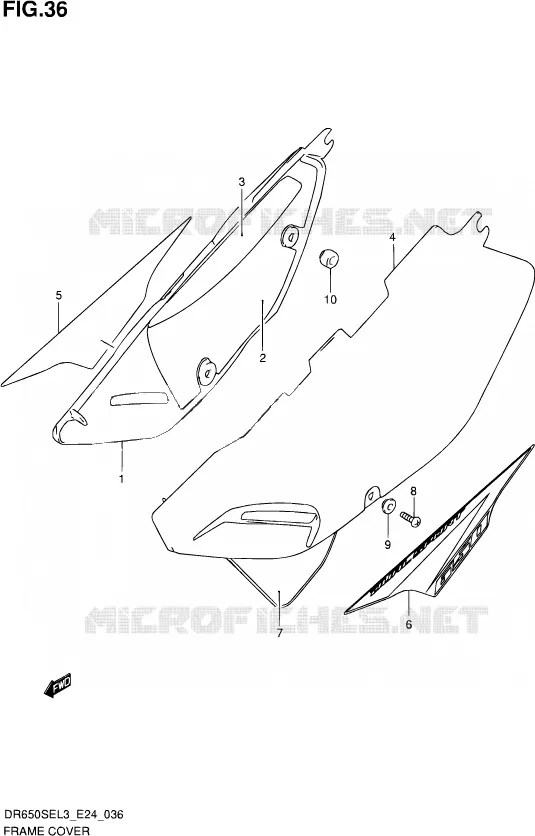 CARENAGES ARRIERE Suzuki MOTO 650 DR 2013  DR650SE L3 (E24)