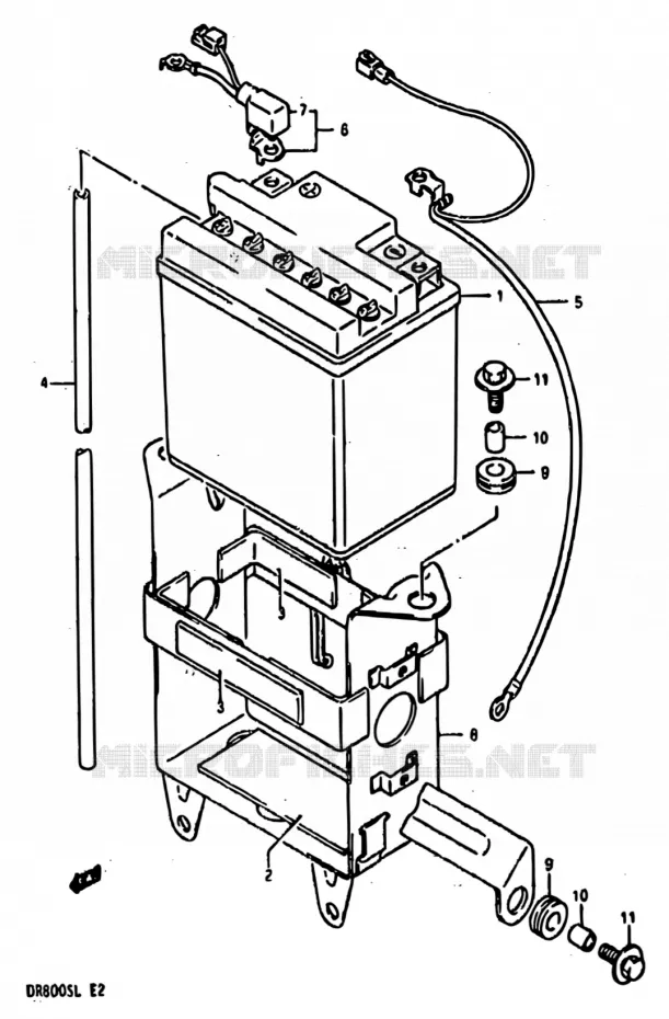BATTERIE Suzuki MOTO 800 DR 1990  DR800S L/DR800SU L