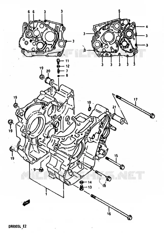 CARTER Suzuki MOTO 800 DR 1990  DR800S L/DR800SU L