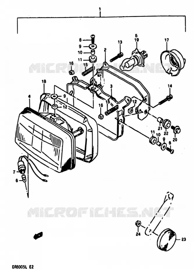PHARE Suzuki MOTO 800 DR 1990  DR800S L/DR800SU L