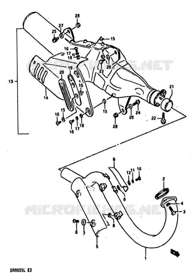 SILENCIEUX Suzuki MOTO 800 DR 1990  DR800S L/DR800SU L