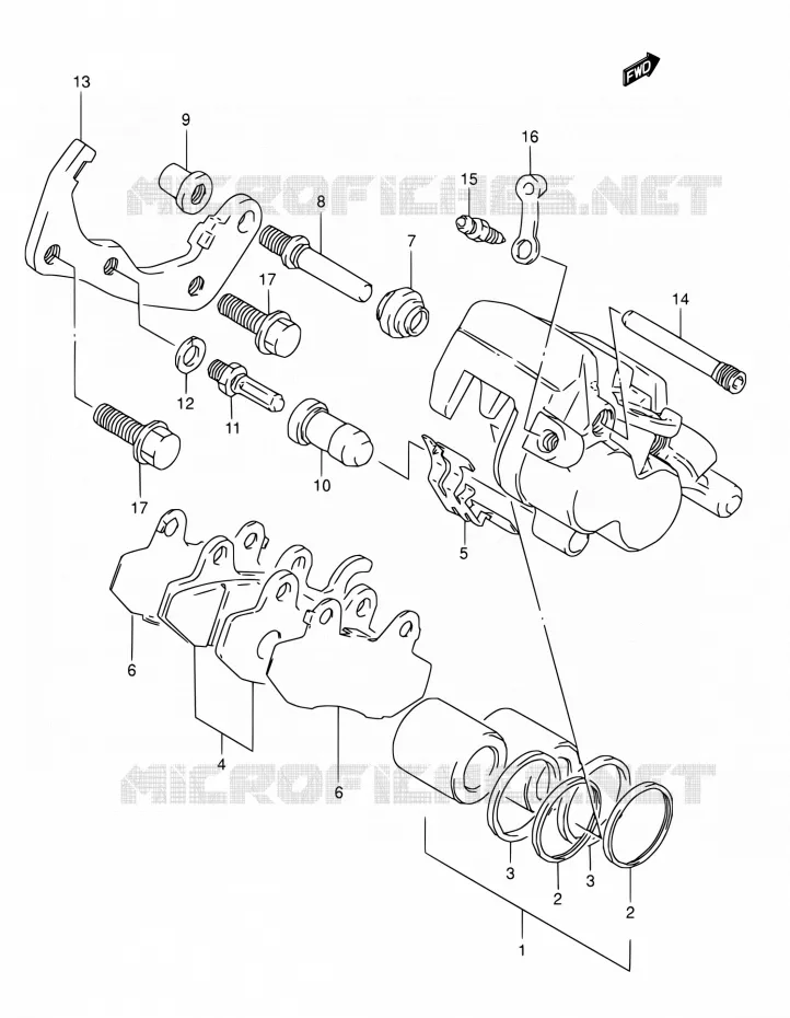 ETRIER DE FREIN ARRIERE Suzuki MOTO 800 DR 1992  DR800S N/DR800SU N