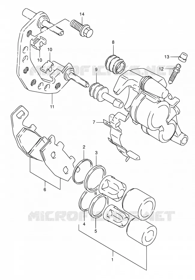 ETRIER DE FREIN AVANT (MODELE M/N/P/R/S) Suzuki MOTO 800 DR 1992  DR800S N/DR800SU N