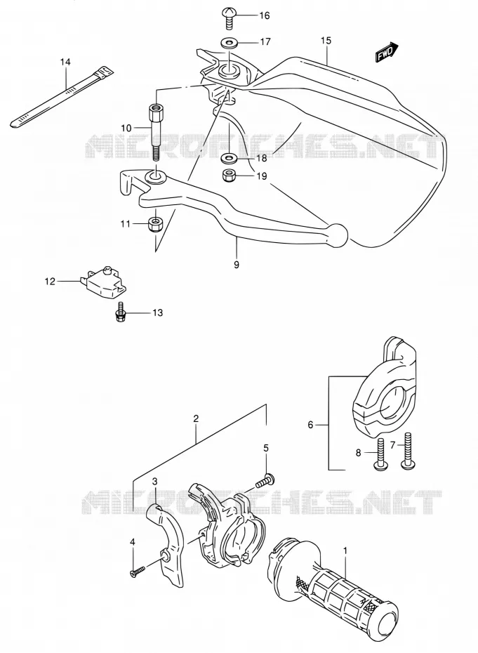 LEVIER DROIT Suzuki MOTO 800 DR 1992  DR800S N/DR800SU N
