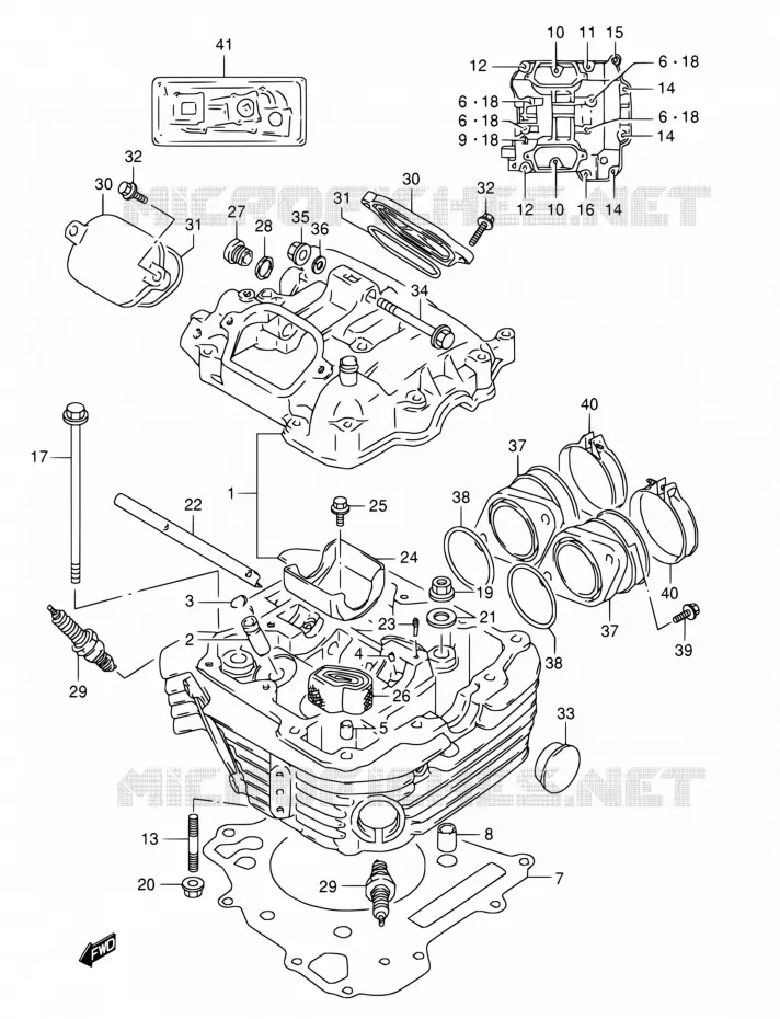 CULASSE Suzuki MOTO 800 DR 1993  DR800S P/DR800SU P