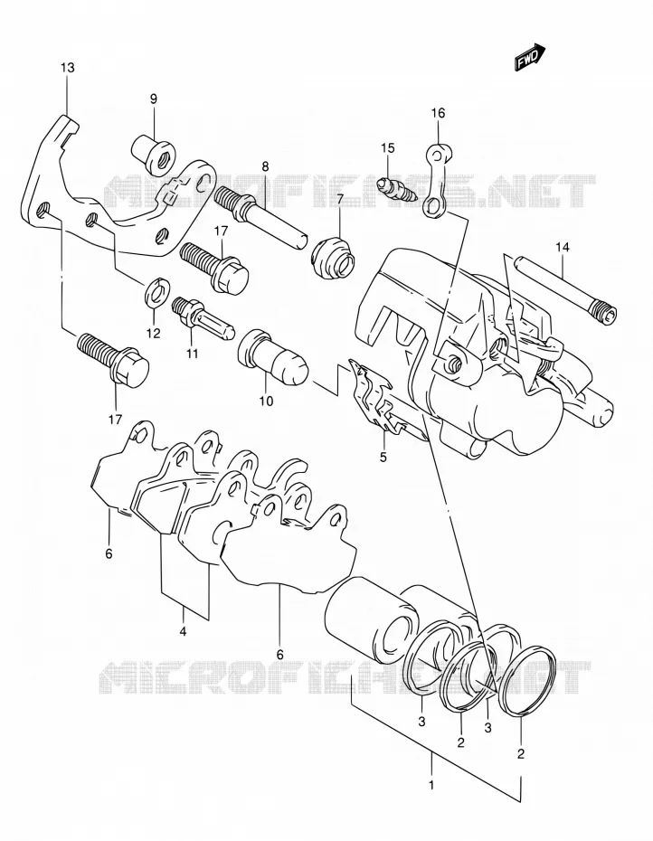 ETRIER DE FREIN ARRIERE Suzuki MOTO 800 DR 1994  DR800S R/DR800SU R