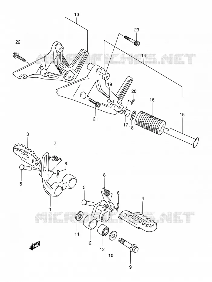 REPOSE PIED Suzuki MOTO 800 DR 1994  DR800S R/DR800SU R