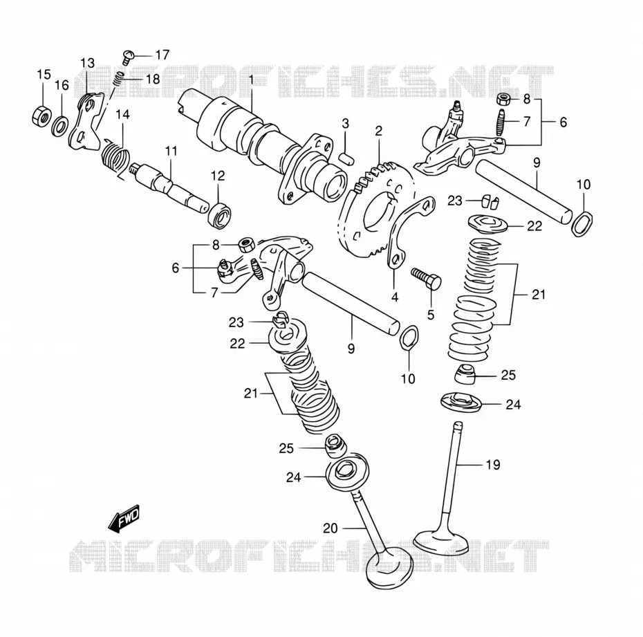 ARBRE A CAMES - VALVE Suzuki MOTO 800 DR 1996  DR800S T/DR800SU T