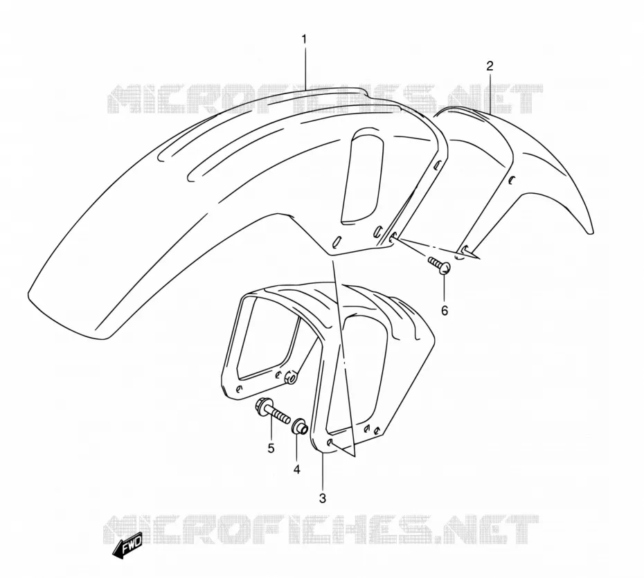 GARDE BOUE AVANT (MODELE T) Suzuki MOTO 800 DR 1996  DR800S T/DR800SU T