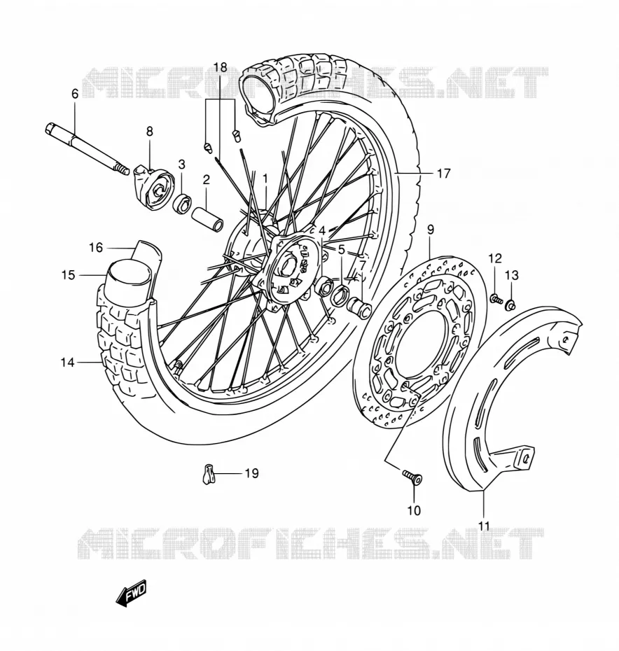 ROUE AVANT Suzuki MOTO 800 DR 1996  DR800S T/DR800SU T