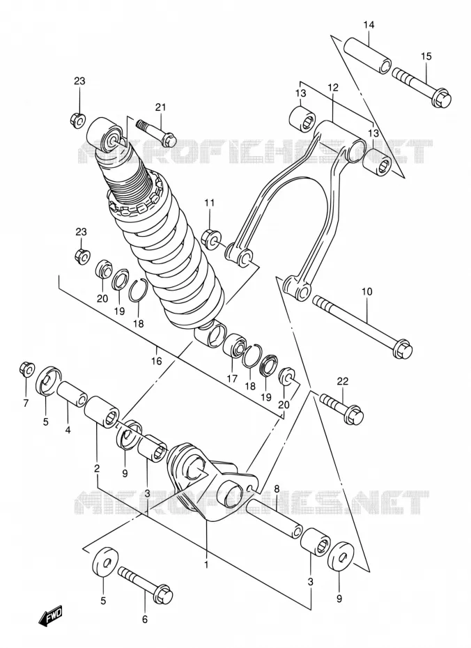 BIELLETTE D'AMORTISSEUR Suzuki MOTO 800 DR 1997  DR800S V/DR800SU V