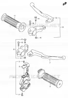ENSEMBLE LEVIERS   POIGNEES pour Suzuki DS 80 1996