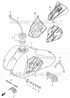 RESERVOIR D'ESSENCE (MODELE T/V/W/X) pour Suzuki DS 80 1996