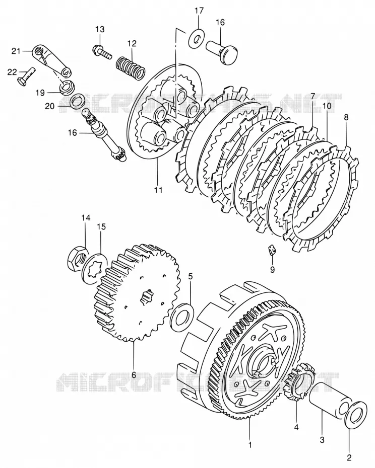 EMBRAYAGE Suzuki MOTO 80 DS 1999  DS80 W (E03,E28,E33)