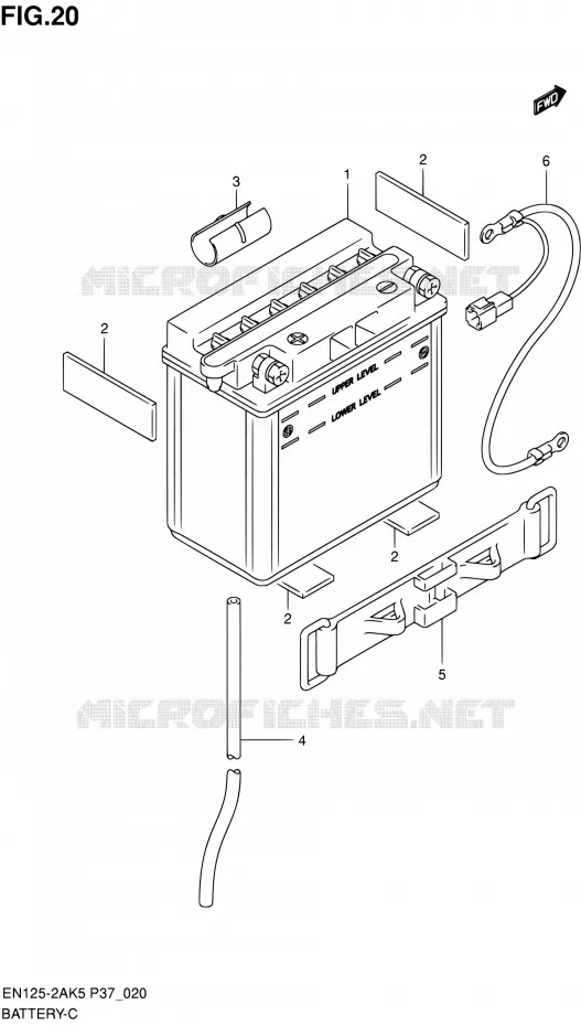 BATTERIE Suzuki MOTO 125 EN 2007  EN125-2AK7(P37)