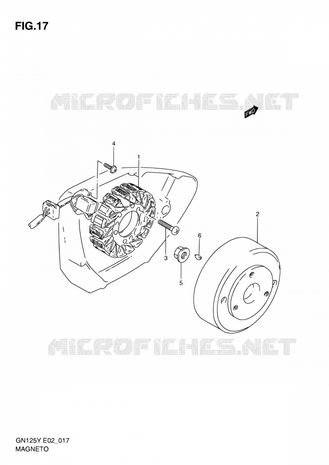 ALLUMAGE ROTOR - STATOR Suzuki MOTO 125 GN 1997  GN125 V/GN125E V/GN125U V