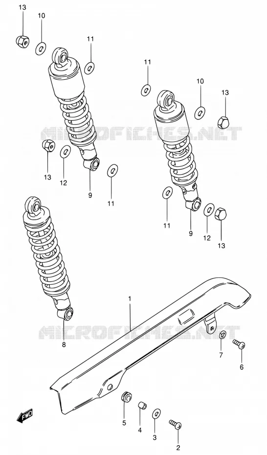AMORTISSEUR ARRIERE Suzuki MOTO 125 GN 1992  GN125EN(E30)