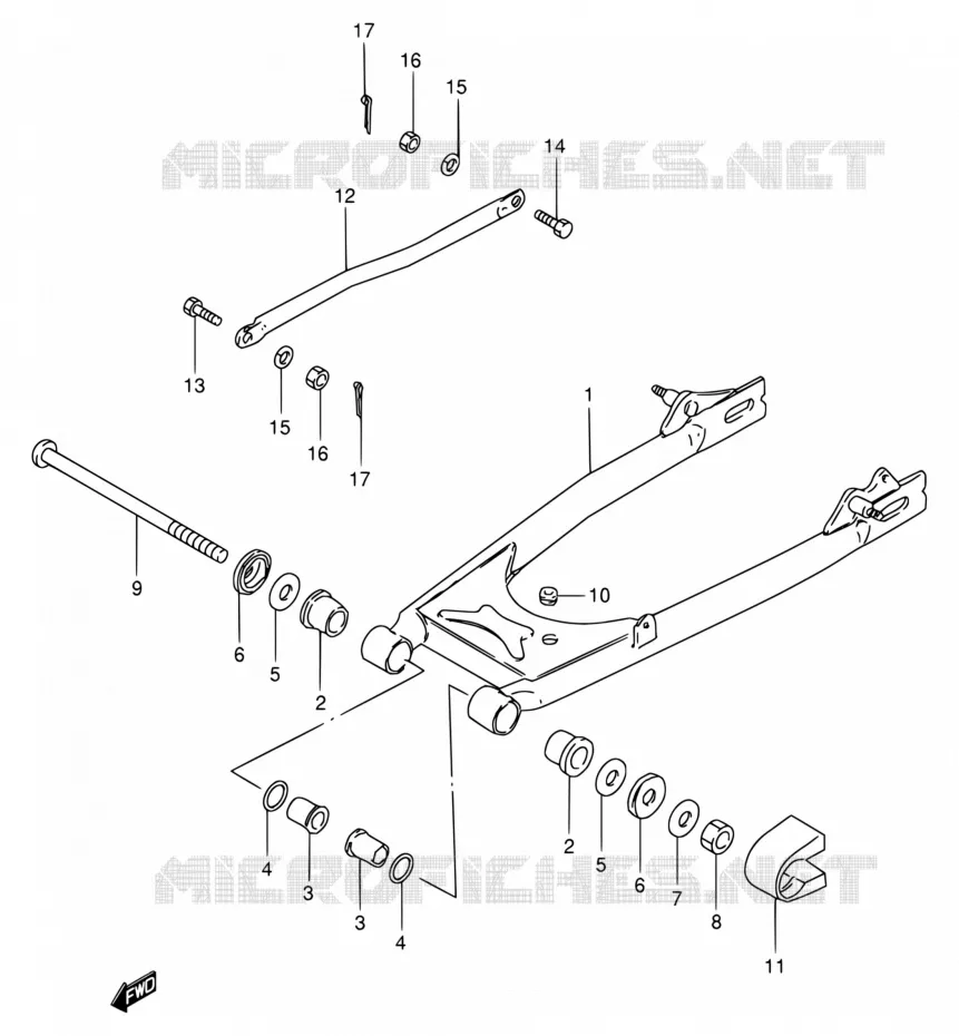 BRAS OSCILLANT ARRIERE Suzuki MOTO 125 GN 1992  GN125EN(E30)
