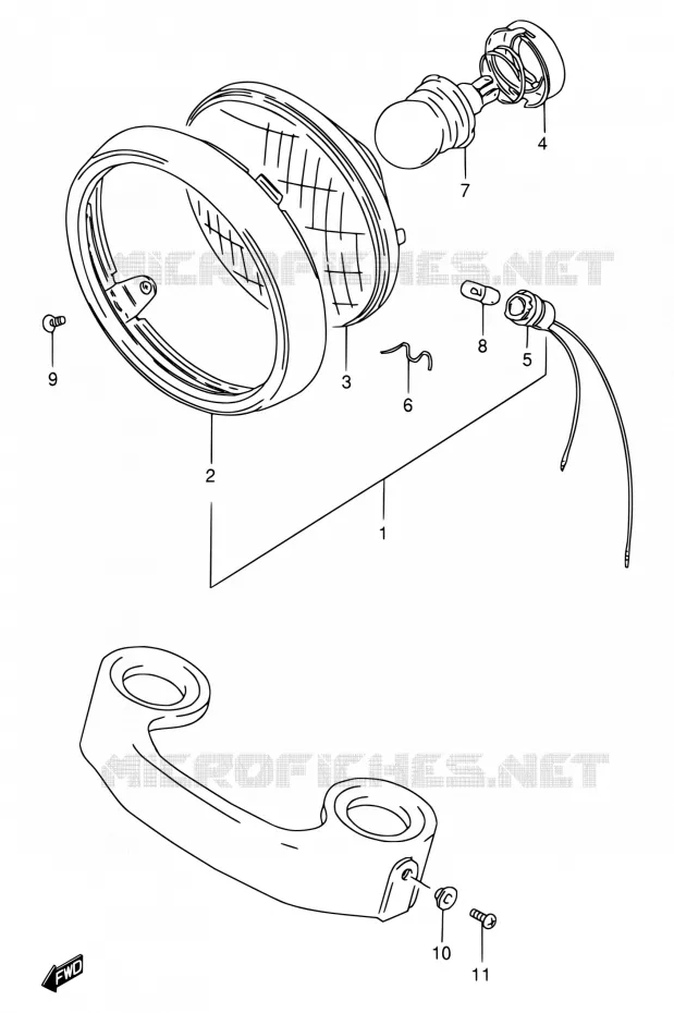 PHARE (E04 %F.NO.140197) Suzuki MOTO 125 GN 1992  GN125EN(E30)