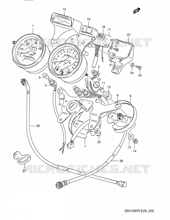 COMPTEUR Suzuki MOTO 125 GN 1993  GN125E P (E03,E28,E33)