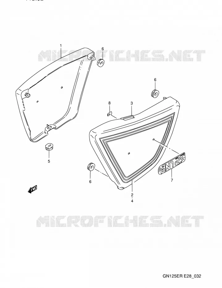 CARENAGES ARRIERE Suzuki MOTO 125 GN 1994  GN125E R (E03,E28,E33)