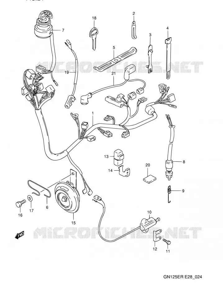 FAISCEAU ELECTRIQUE Suzuki MOTO 125 GN 1994  GN125E R (E03,E28,E33)