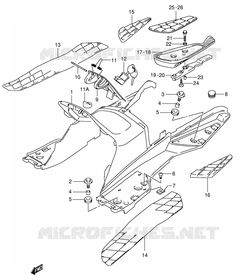 MARCHE PIEDS (MODELE X) Suzuki SCOOTER 400 BURGMAN 2000  AN400RY(E2)