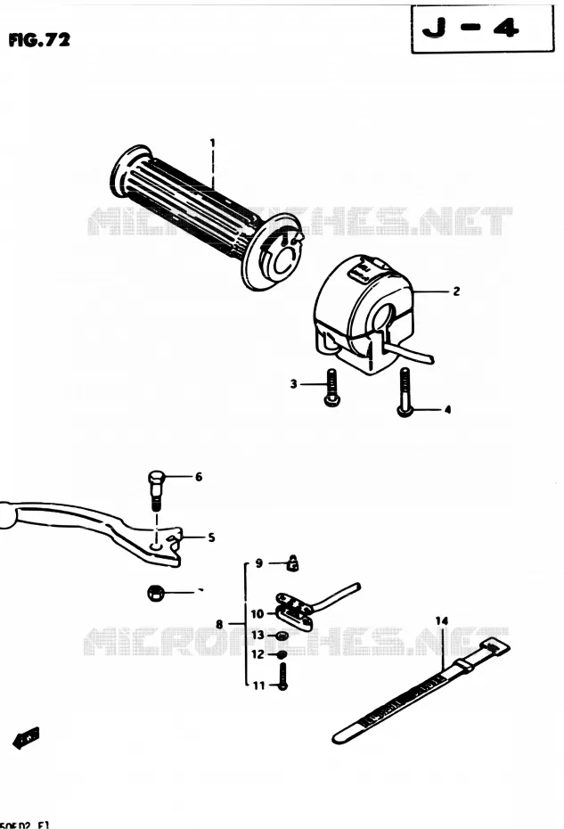 COMMODO DROIT (MODELE Z) Suzuki MOTO 450 GS-E 1982  GS450EZ