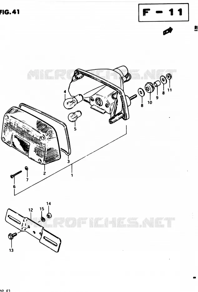 FEU ARRIERE (E34) Suzuki MOTO 450 GS-E 1982  GS450EZ