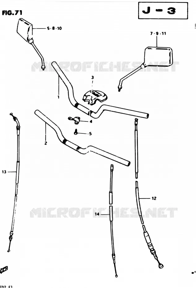 GUIDON (MODELE D) Suzuki MOTO 450 GS-E 1982  GS450EZ